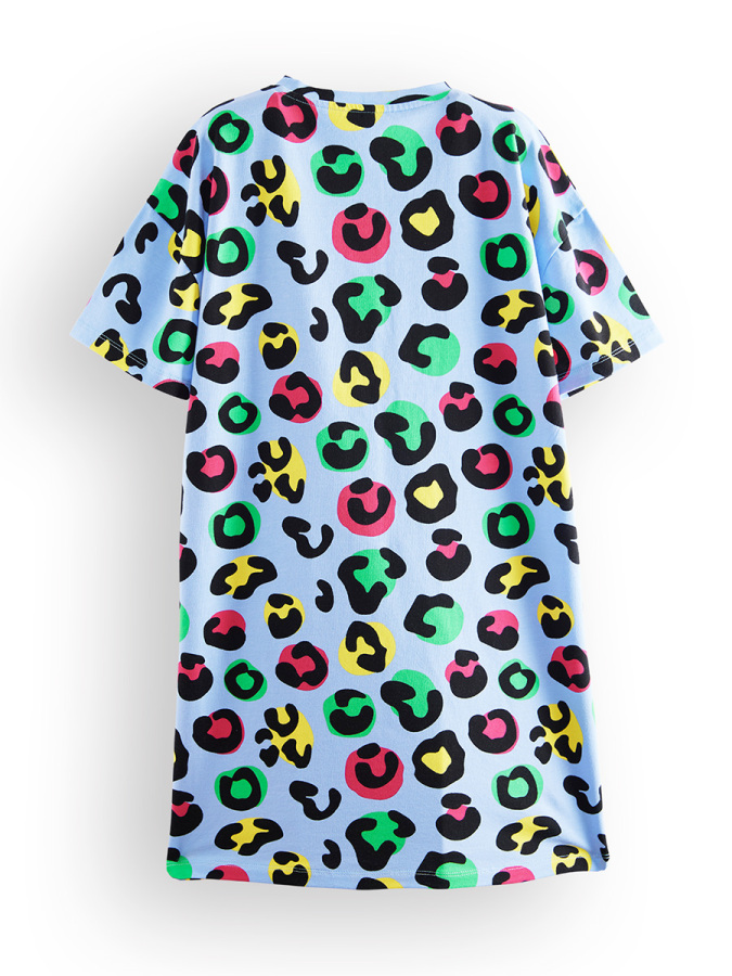 Leopard Girl Oversize Blue Dress - 4