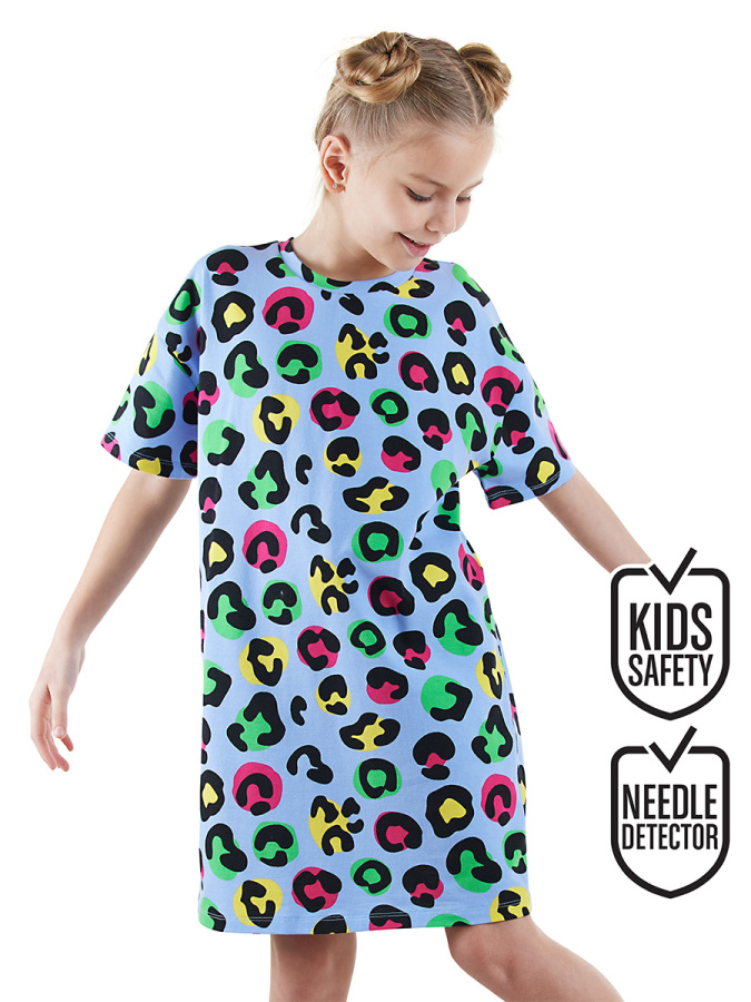 Leopard Girl Oversize Blue Dress - 1