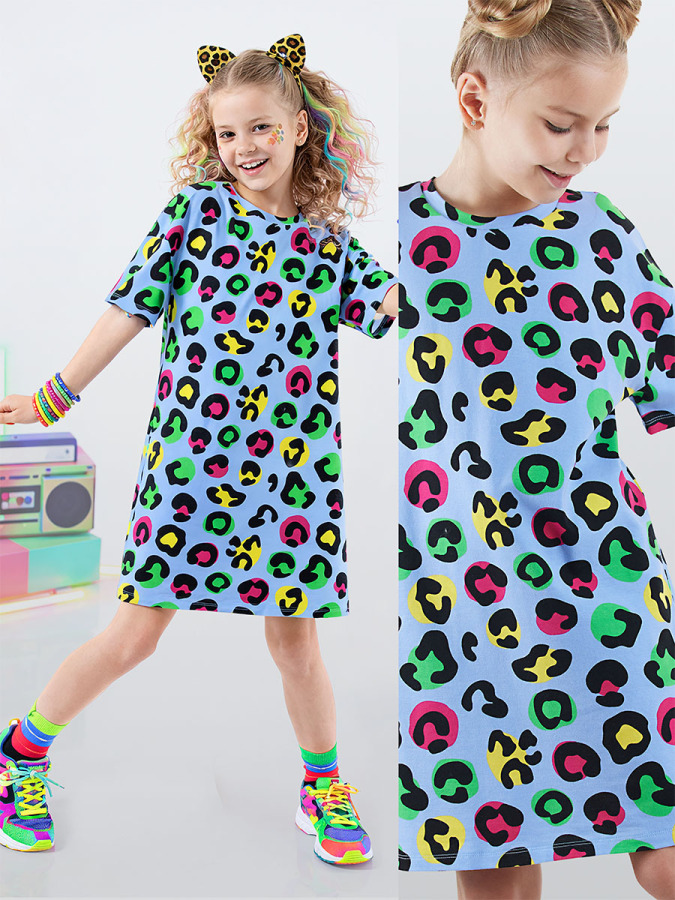 Leopard Girl Oversize Blue Dress - 1