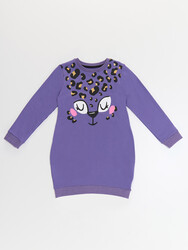 Leopard Girl Purple Dress - Thumbnail