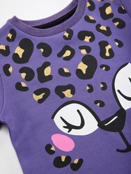Leopard Girl Purple Dress - Thumbnail