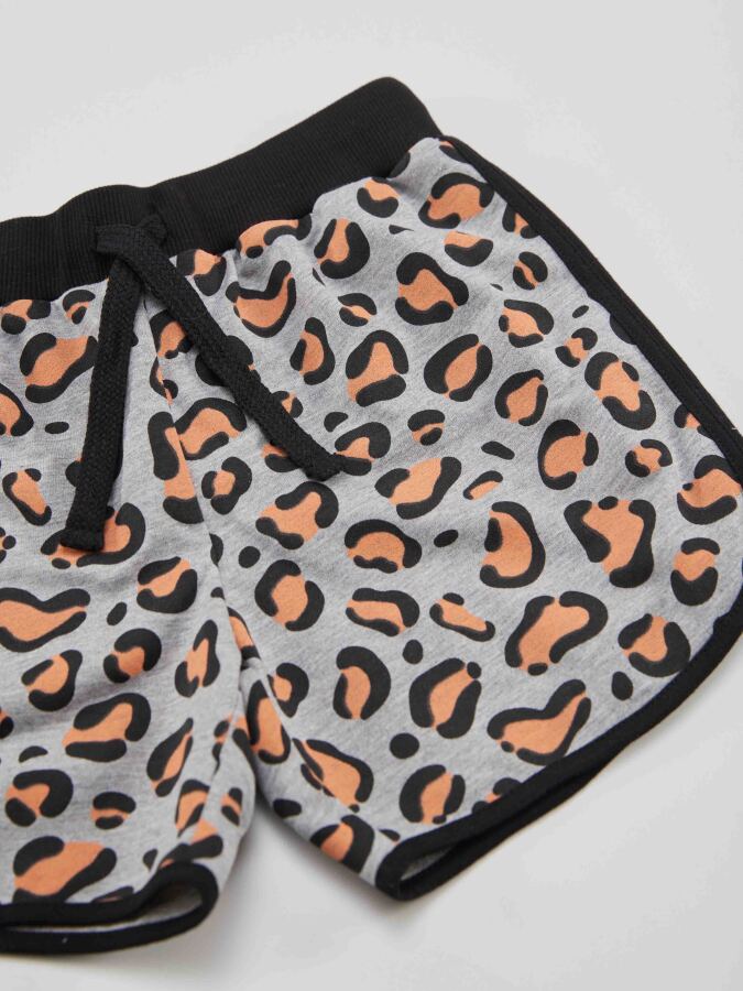 Leopard Girl Salmon T-shirt&Shorts Set - 6