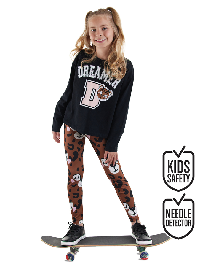 Leopard Girl T-shirt Leggings Set - 1