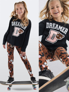 Leopard Girl T-shirt Leggings Set - Denokids