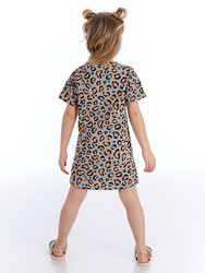 Leopard Grey Girl Dress - Thumbnail