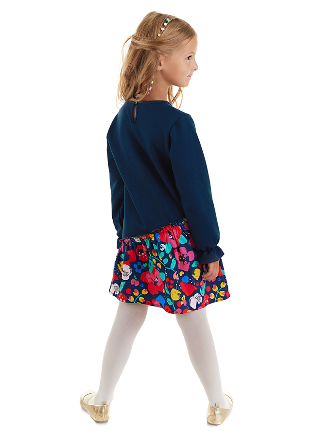 Leopard Navy Blue Girl Dress - 2