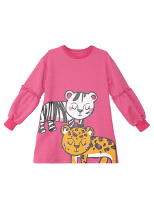 Leopard Zebra Girl Pink Dress - 2