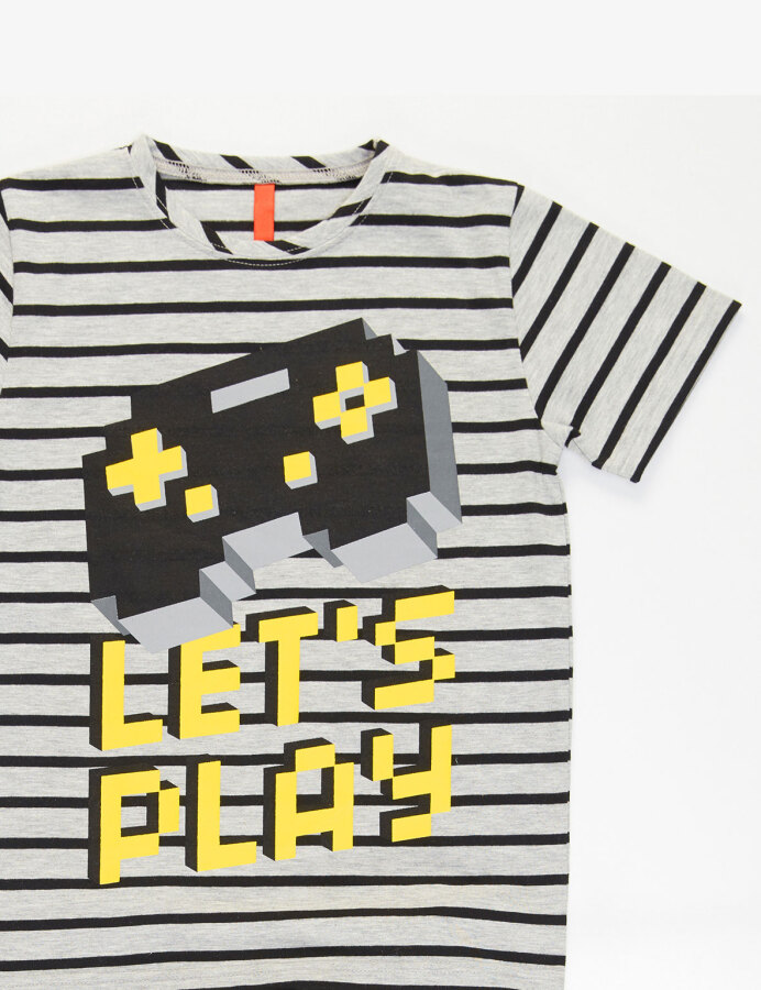 Lets Play Erkek Çocuk T-shirt Kapri Şort Takım - 5