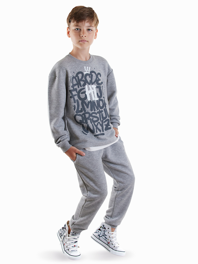 Letters Boy Grey Tracksuit - 1