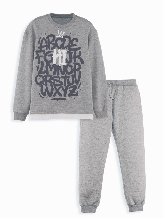 Letters Boy Grey Tracksuit - 3