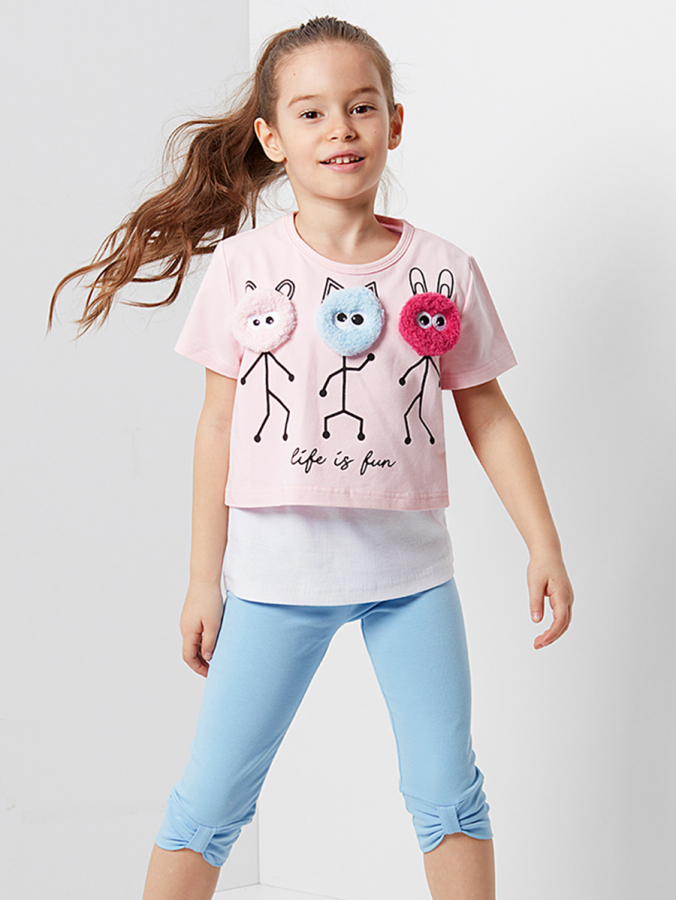 Life Is Fun Kız Çocuk T-shirt Tayt Takım - 1