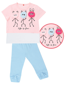 Life Is Fun Kız Çocuk T-shirt Tayt Takım - 3