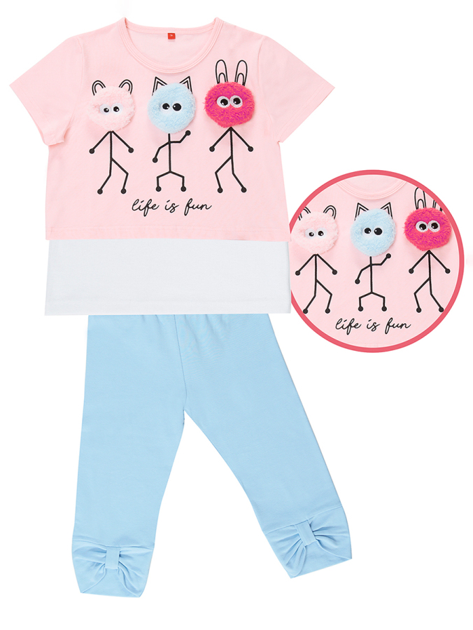 Life Is Fun Kız Çocuk T-shirt Tayt Takım - 3