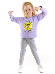Lilac Leopard Girl Tracksuit - Thumbnail