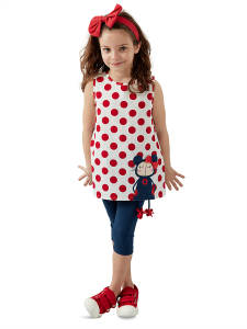 Lily Dotted Tunic Set - Denokids