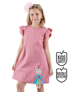 Lilycorn Kız Çocuk Pembe Yazlık Elbise - Denokids