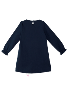 Lilycorn Lacivert Kız Çocuk Tüllü Kol Ucu Lastikli Elbise - 4