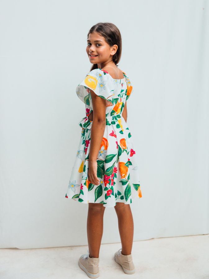 Limon Desenli Kız Çocuk Elbise - 2