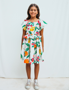 Limon Desenli Kız Çocuk Elbise - SheShe