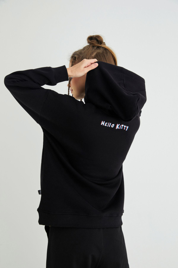 Lisanslı Baskılı 3D Kapüşonlu Kalın Sweatshirt - 2