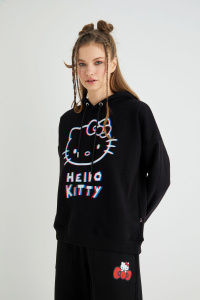 Lisanslı Baskılı 3D Kapüşonlu Kalın Sweatshirt - 5