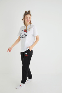 Lisanslı Baskılı Basic Beyaz T-shirt Relaxed - 4