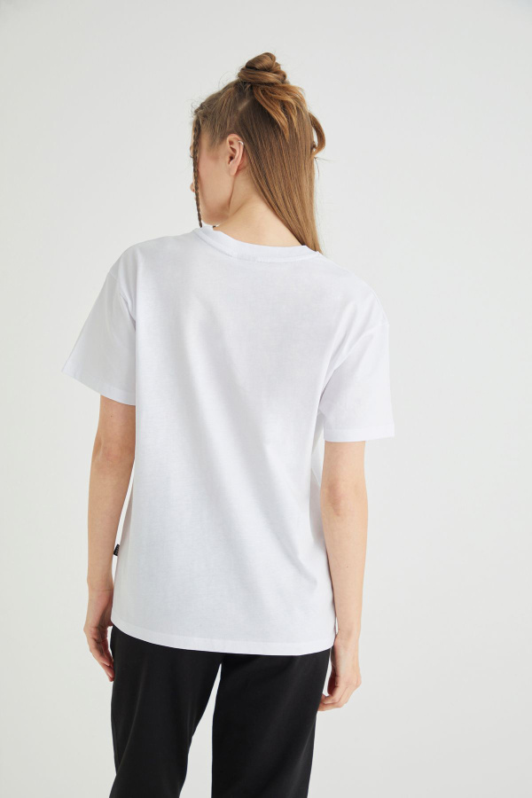 Lisanslı Baskılı Basic T-shirt Relaxed Kalıp Pamuk - 4