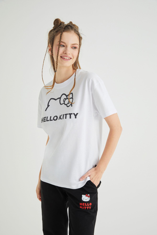 Lisanslı Baskılı Basic T-shirt Relaxed Kalıp Pamuk - 2