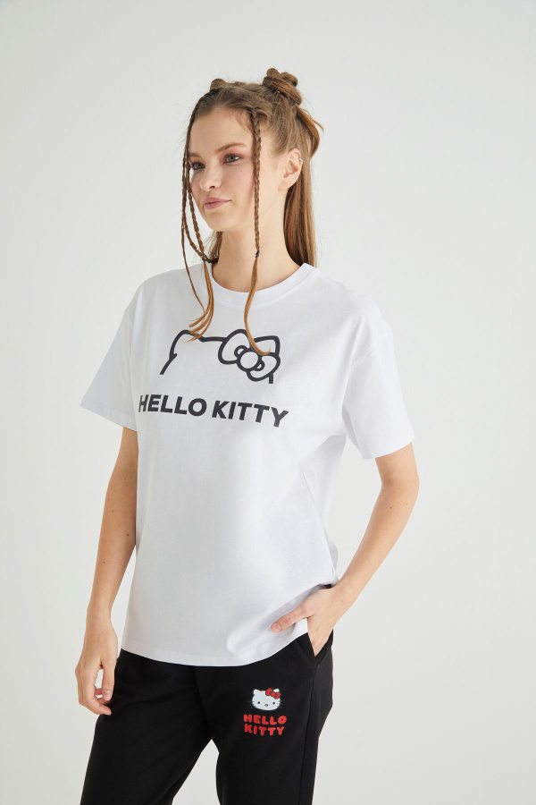 Lisanslı Baskılı Basic T-shirt Relaxed Kalıp Pamuk - 3