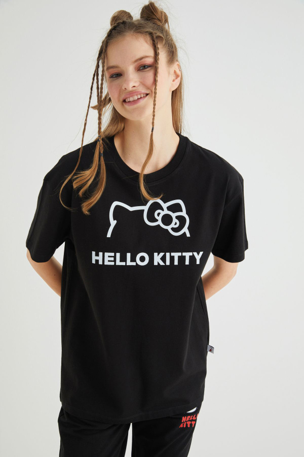 Lisanslı Baskılı Basic T-shirt Relaxed Kalıp Pamuk - 3