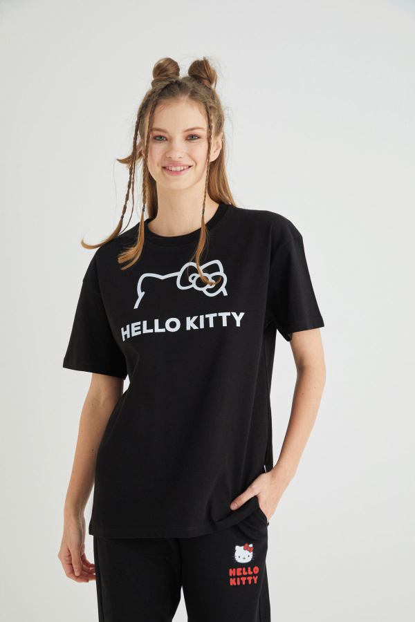 Lisanslı Baskılı Basic T-shirt Relaxed Kalıp Pamuk - 2