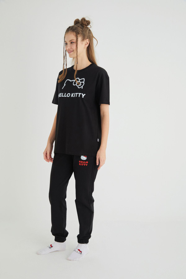 Lisanslı Baskılı Basic T-shirt Relaxed Kalıp Pamuk - 5