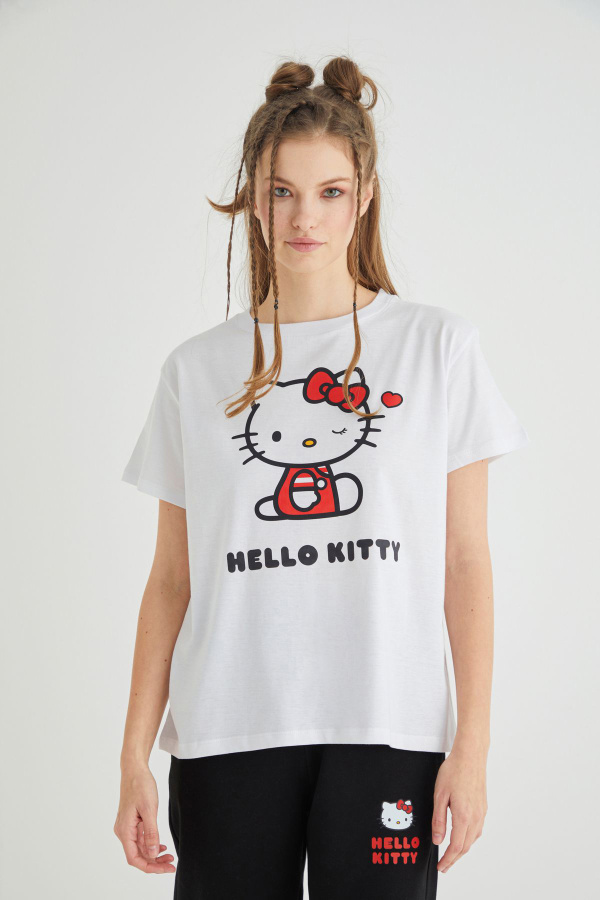 Lisanslı Baskılı Basic T-shirt Relaxed Pamuk - 1