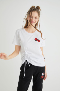 Lisanslı Baskılı Beyaz Tişört Regular Fit - 3