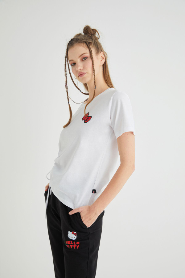 Lisanslı Baskılı Beyaz Tişört Regular Fit - 5