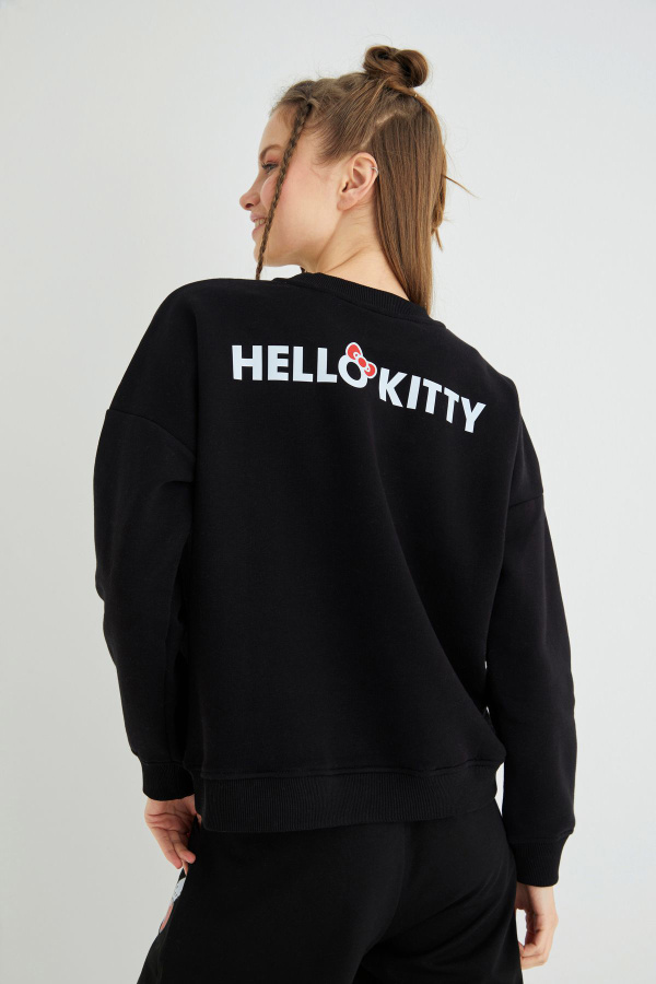 Lisanslı Baskılı Kalın Oversize Fit Sweatshirt - 2