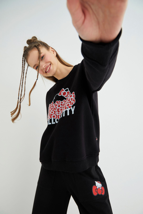 Lisanslı Baskılı Kalın Oversize Fit Sweatshirt - 3