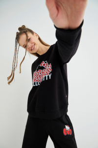 Lisanslı Baskılı Kalın Oversize Fit Sweatshirt - 3