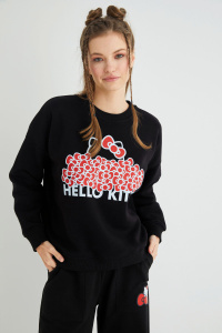 Lisanslı Baskılı Kalın Oversize Fit Sweatshirt - 4