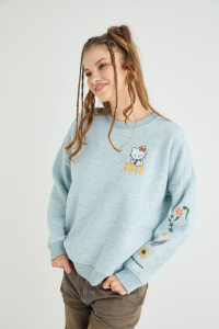 Lisanslı Baskılı Kalın Oversize Fit Sweatshirt - 2