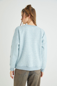 Lisanslı Baskılı Kalın Oversize Fit Sweatshirt - 5