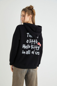 Lisanslı Baskılı Kapüşonlu Kalın Sweatshirt - 2
