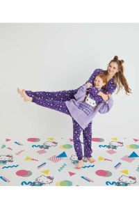 Lisanslı Baskılı Kapüşonlu Oversize Sweatshirt - Hello Kitty