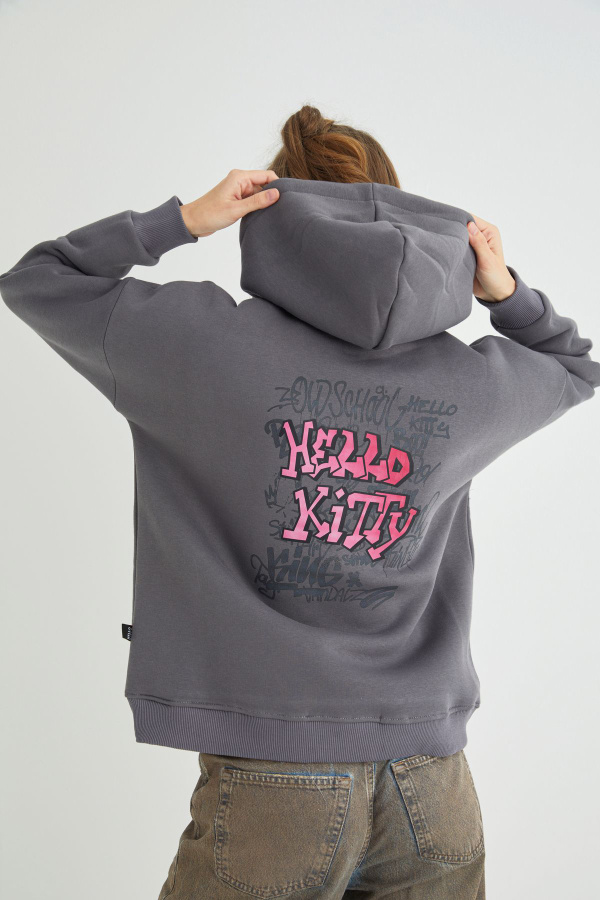 Lisanslı Baskılı Kapüşonlu Sweatshirt - 2