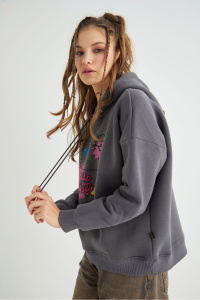 Lisanslı Baskılı Kapüşonlu Sweatshirt - 3