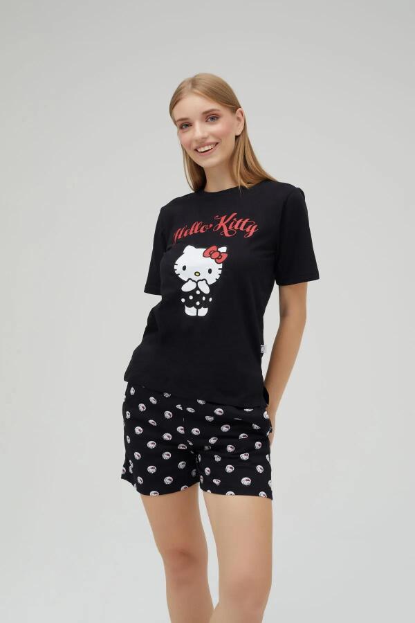 Lisanslı Baskılı Kısa Kollu Şortlu Pijama Takımı - 2