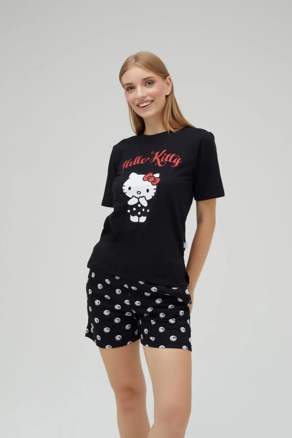 Lisanslı Baskılı Kısa Kollu Şortlu Pijama Takımı - 2