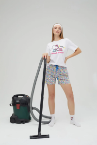 Lisanslı Baskılı Kısa Şortlu Pijama Takımı - Hello Kitty