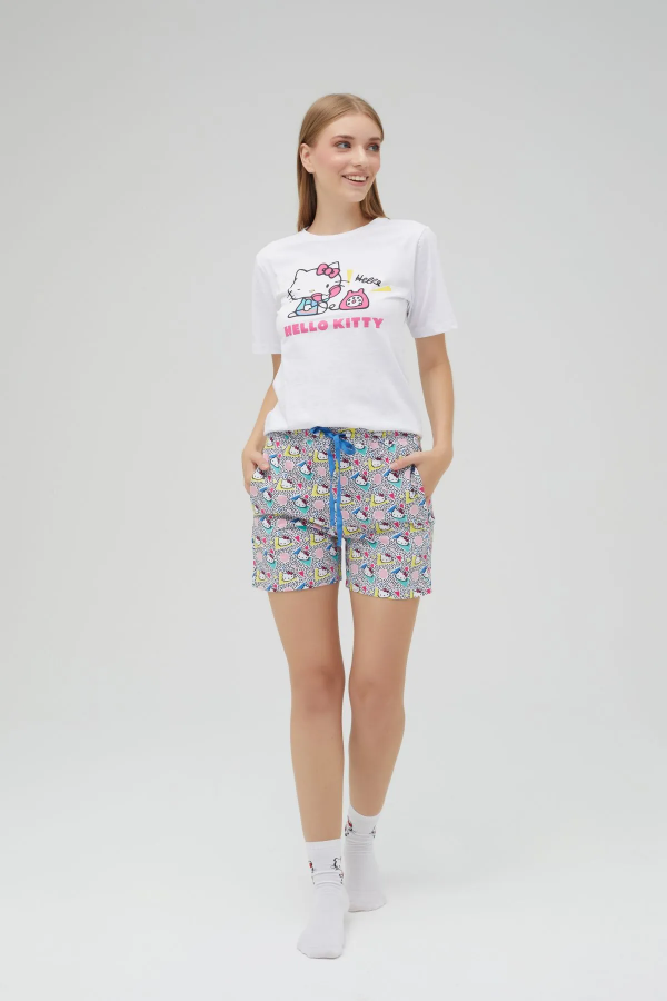 Lisanslı Baskılı Kısa Şortlu Pijama Takımı - 4