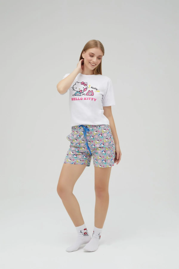 Lisanslı Baskılı Kısa Şortlu Pijama Takımı - 5